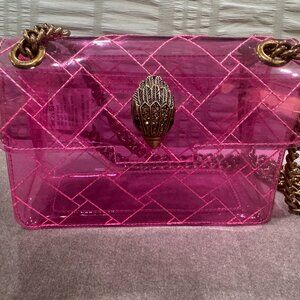 Kurt Geiger London Mini Transparent Kensington PINK WITH GOLD STRAPS